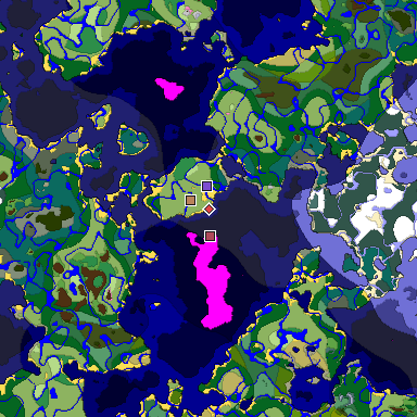 Predicted biome map of Java 1.20 seed -8013635527649297522 around estimated spawn