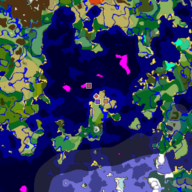 Predicted biome map of Java 1.20 seed -3817153300771178725 around estimated spawn