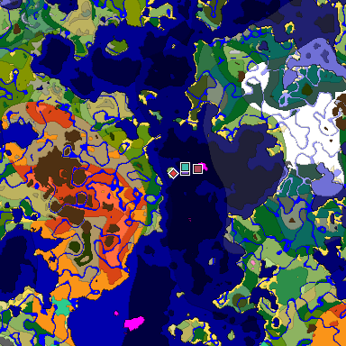 Predicted biome map of Java 1.20 seed -8051711849079435466 around estimated spawn