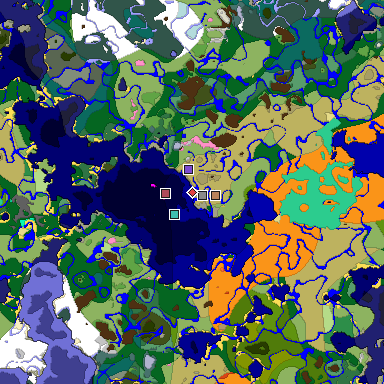 Predicted biome map of Java 1.20 seed -4903661491244364214 around estimated spawn