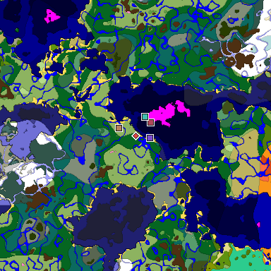 Predicted biome map of Java 1.20 seed 1795469088163006593 around estimated spawn