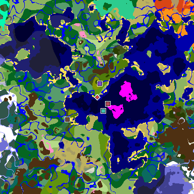 Map of Minecraft seed 658280645704733049 around spawn