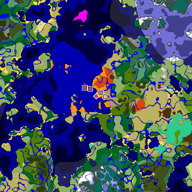 Predicted biome map of Java 1.20 seed 8294873093212445119 around estimated spawn
