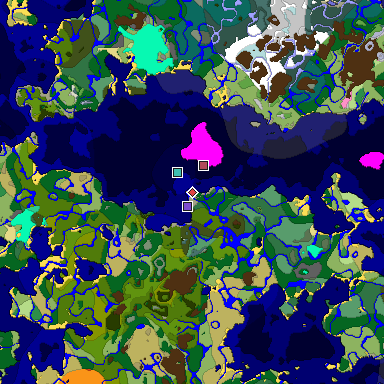 Predicted biome map of Java 1.20 seed 8274096799860528249 around estimated spawn