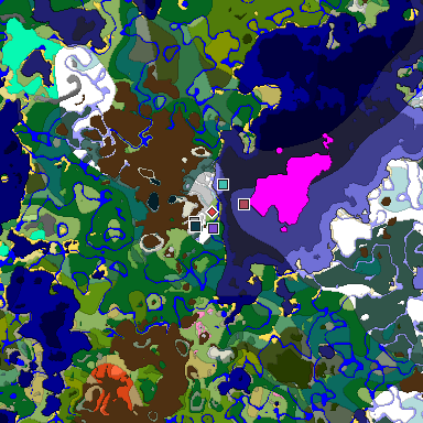 Predicted biome map of Java 1.20 seed 8241480722615678057 around estimated spawn