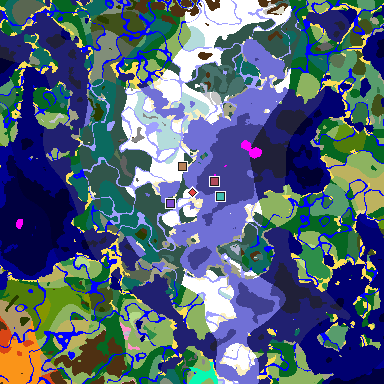 Map of Minecraft seed -7999908968579519837 around spawn