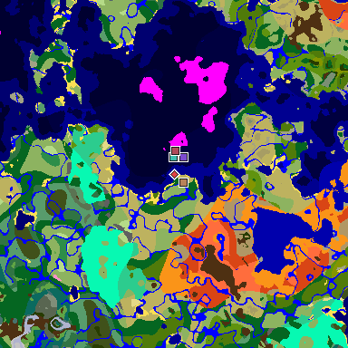 Map of Minecraft seed 9052758128869757151 around spawn