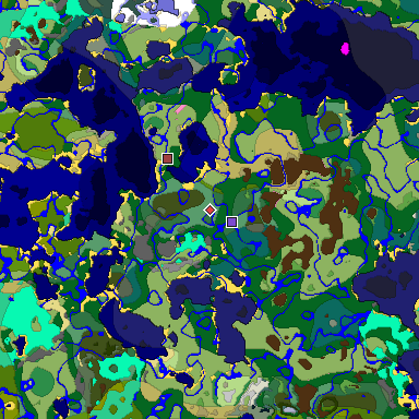 Predicted biome map of Java 1.20 seed 1082052847984926328 around estimated spawn