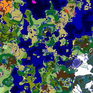 Predicted biome map of Java 1.20 seed 550140422202362438 around estimated spawn