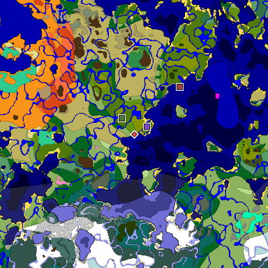 Predicted biome map of Java 1.20 seed 9215849383211419817 around estimated spawn