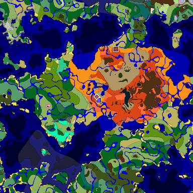 Predicted biome map of Java 1.20 seed 2602055160518511065 around estimated spawn