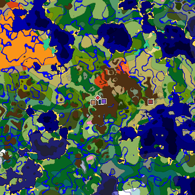 Predicted biome map of Java 1.20 seed 180908716561969536 around estimated spawn