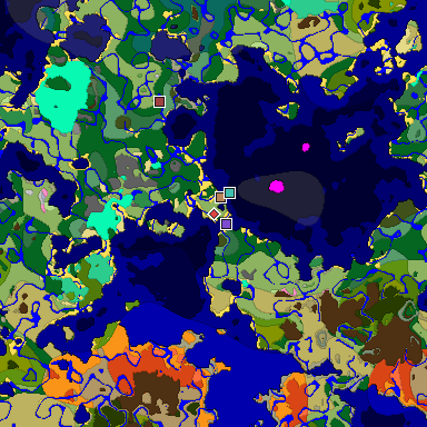 Predicted biome map of Java 1.20 seed -8514178822048886992 around estimated spawn