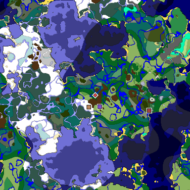 Predicted biome map of Java 1.20 seed 7127370120978576614 around estimated spawn