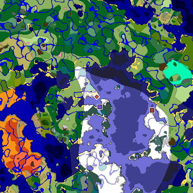 Predicted biome map of Java 1.20 seed -1948714183689010483 around estimated spawn