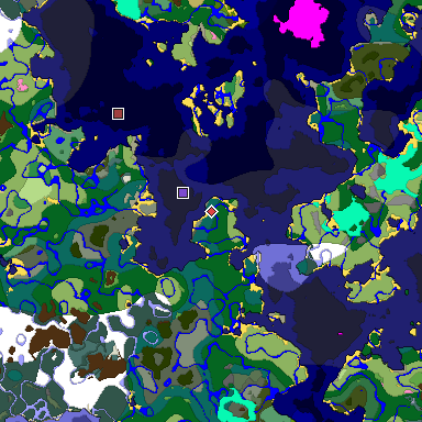 Predicted biome map of Java 1.20 seed -4468351979711879165 around estimated spawn