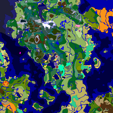 Predicted biome map of Java 1.20 seed -6294182511622236029 around estimated spawn