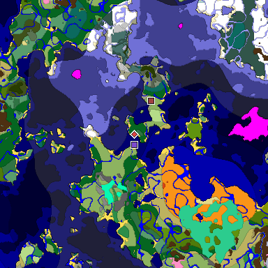Predicted biome map of Java 1.20 seed -5986122272179070396 around estimated spawn