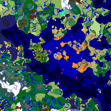 Predicted biome map of Java 1.20 seed 5524714440173192700 around estimated spawn