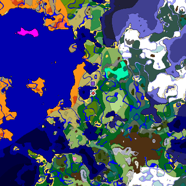 Predicted biome map of Java 1.20 seed -901203413220743674 around estimated spawn