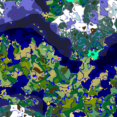 Predicted biome map of Java 1.20 seed 8346819230268018682 around estimated spawn