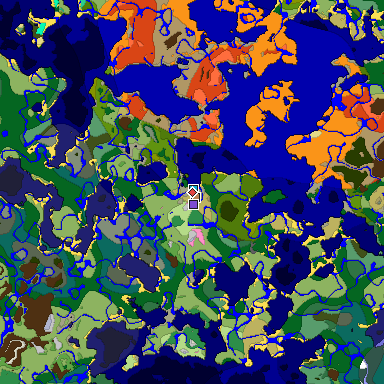 Predicted biome map of Java 1.20 seed -787116753709321161 around estimated spawn