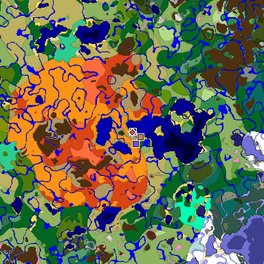 Predicted biome map of Java 1.20 seed -8372766600933825169 around estimated spawn
