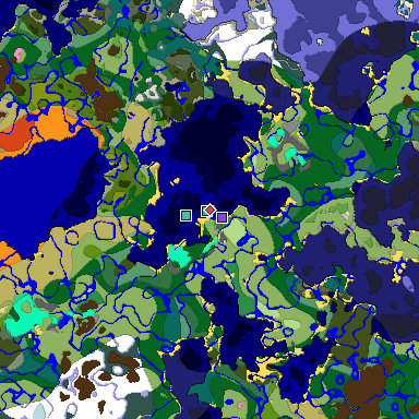 Predicted biome map of Java 1.20 seed 8068483974154049671 around estimated spawn