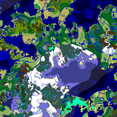 Predicted biome map of Java 1.20 seed -1209655420952912458 around estimated spawn