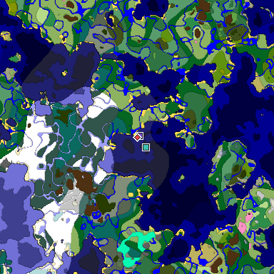 Predicted biome map of Java 1.20 seed 3113543473830629063 around estimated spawn