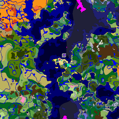 Predicted biome map of Java 1.20 seed 6376710220550211485 around estimated spawn