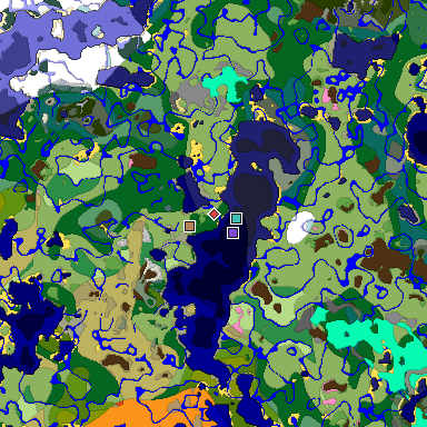 Predicted biome map of Java 1.20 seed 8069416563741743198 around estimated spawn