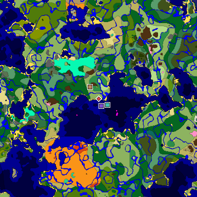 Predicted biome map of Java 1.20 seed 3215137299521316210 around estimated spawn