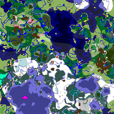 Predicted biome map of Java 1.20 seed -1254520022997202499 around estimated spawn