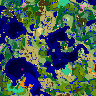 Predicted biome map of Java 1.20 seed -3769836372520251348 around estimated spawn