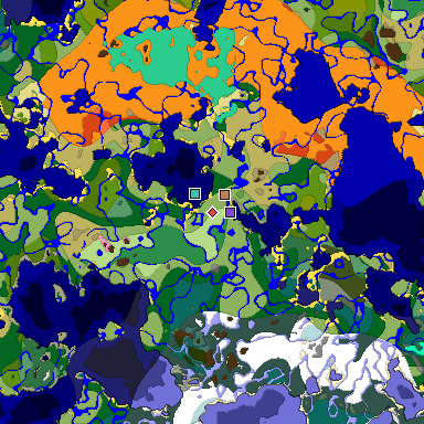 Predicted biome map of Java 1.20 seed -8483514553806903041 around estimated spawn