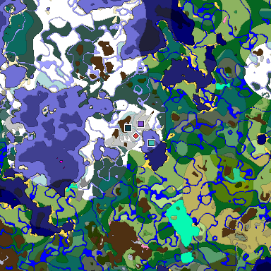 Predicted biome map of Java 1.20 seed 6675408179711951312 around estimated spawn