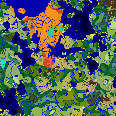 Predicted biome map of Java 1.20 seed 5506811947302524833 around estimated spawn
