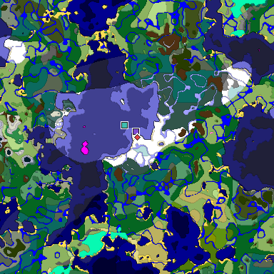 Predicted biome map of Java 1.20 seed 16747487927254086 around estimated spawn