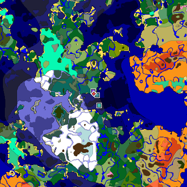 Predicted biome map of Java 1.20 seed 6260074788288265026 around estimated spawn
