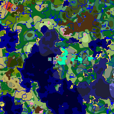 Predicted biome map of Java 1.20 seed -7369186972862654430 around estimated spawn