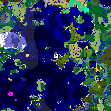 Predicted biome map of Java 1.20 seed 3104644185014333693 around estimated spawn