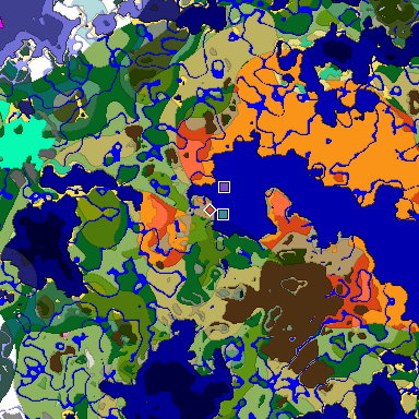 Predicted biome map of Java 1.20 seed -1029507768046159769 around estimated spawn