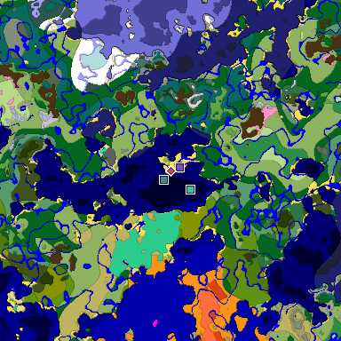 Predicted biome map of Java 1.20 seed 550667148324714092 around estimated spawn