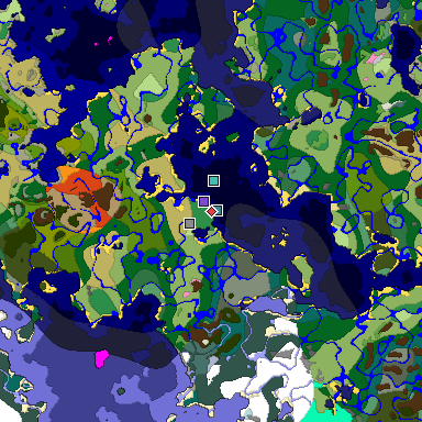 Predicted biome map of Java 1.20 seed -6600560666047096713 around estimated spawn