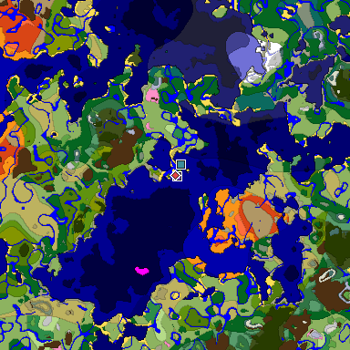Predicted biome map of Java 1.20 seed -8014941144645098540 around estimated spawn