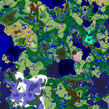 Predicted biome map of Java 1.20 seed 512321836989256670 around estimated spawn