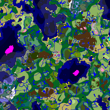 Predicted biome map of Java 1.20 seed 8285664535345747953 around estimated spawn