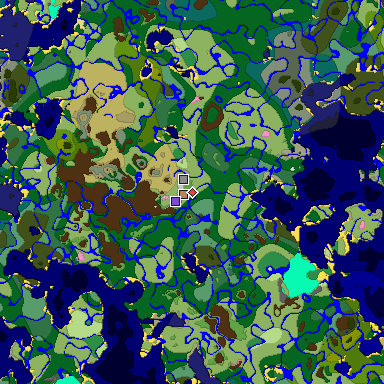 Predicted biome map of Java 1.20 seed 137607655894789492 around estimated spawn