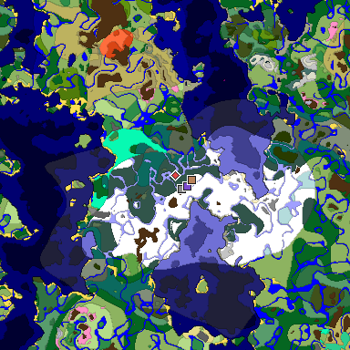 Predicted biome map of Java 1.20 seed -4807278368429741045 around estimated spawn